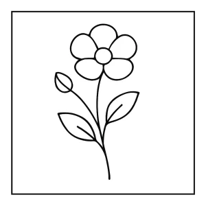 Minimalistická zen omalovánka prvosenky jarní – coloring page ke stažení zdarma