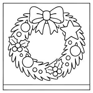 Corona de Navidad página para colorear en español, imprimible gratis para niños
