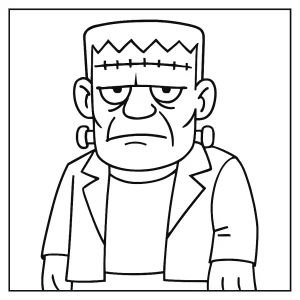 page de coloriage de Frankenstein à imprimer gratuitement pour les enfants
