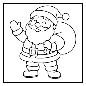Santa Claus página para colorear en blanco y negro para imprimir y colorear gratis