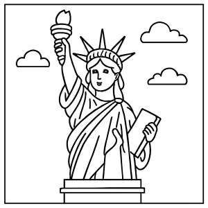 Socha Slobody omalovánka – coloring page na vyfarbenie pre deti