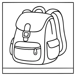 Página para colorear de una mochila escolar lista para imprimir y colorear