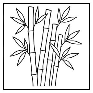 Bambusová omalovánka – coloring page s motívom bambusu na vyfarbenie