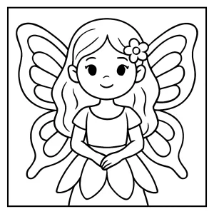Schmetterlingsmädchen Malvorlage – coloring page zum Ausdrucken für Kinder