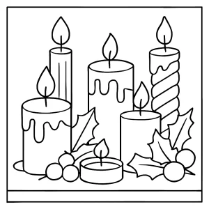 Omaľovánka sviečok – coloring page s motívom sviečok na vytlačenie