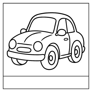 Coche divertido página para colorear imprimible gratis para niños