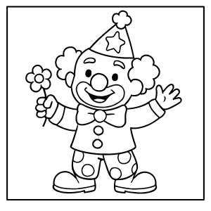 Clown Malvorlage kostenlose coloring page zum Ausdrucken und Ausmalen