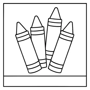 Página para colorear de crayones lista para imprimir y colorear, ideal para niños