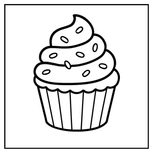 Page de coloriage cupcake à imprimer gratuitement pour les enfants