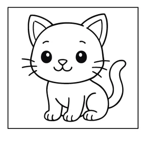 page de coloriage de chaton mignon à imprimer gratuitement