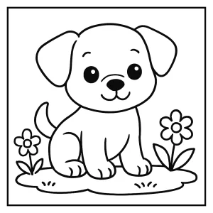 Niedlicher Welpe Malvorlage – kostenlose coloring page zum Ausdrucken