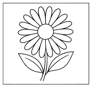Página para colorear de una margarita sencilla y lista para imprimir.