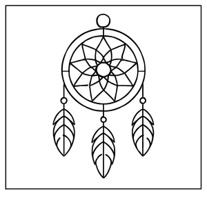 Dreamcatcher coloring page featuring intricate feathers and beads for free printable coloring