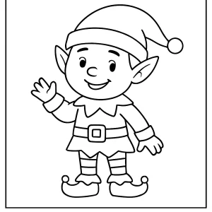 page de coloriage d'un lutin magique à imprimer gratuitement pour les enfants