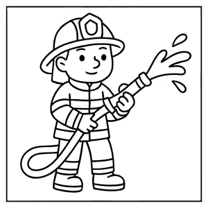 page de coloriage de pompier à imprimer gratuitement