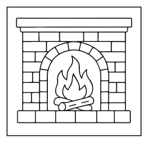Page de coloriage cheminée à imprimer gratuitement pour enfants