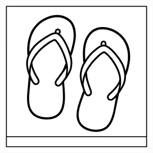 Page de coloriage de tongs d'été à imprimer gratuitement, parfaite pour les enfants