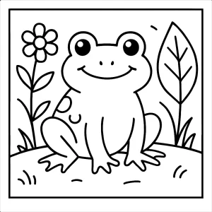Žaba omaľovánka – coloring page žaby na vytlačenie a vyfarbenie