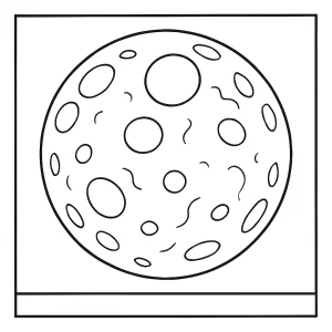 page de coloriage pleine lune gratuite à imprimer pour enfants