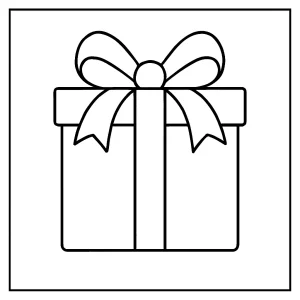 Página para colorear de caja de regalo lista para imprimir y pintar