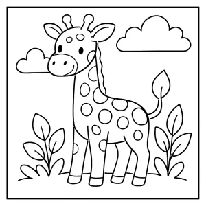 Omaľovánka žirafa – coloring page s obrázkom žirafy na vyfarbenie pre deti
