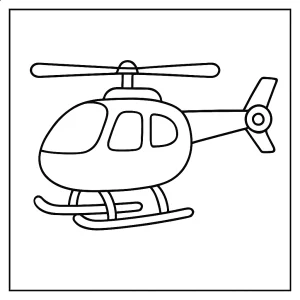 Page de coloriage hélicoptère à imprimer gratuitement pour enfants