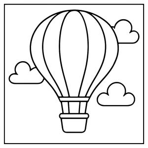 Omalovánka horúcovzdušného balóna – coloring page na vyfarbenie pre deti