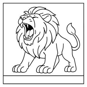 Omaľovánka revúci lev – coloring page na vytlačenie pre deti