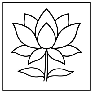 page de coloriage de lotus élégant à imprimer gratuitement pour enfants et adultes