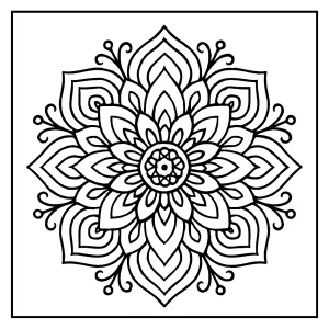 Mandala de flor página para colorear gratis para imprimir y colorear