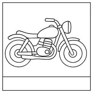page de coloriage gratuite représentant une moto sportive à imprimer pour les enfants