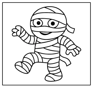 Mumie Malvorlage - kostenlose coloring page zum Ausmalen für Kinder