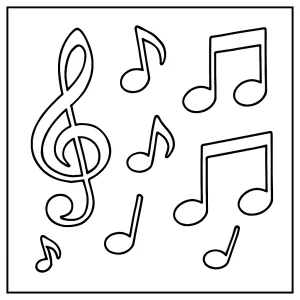 page de coloriage gratuite de notes de musique à imprimer pour enfants