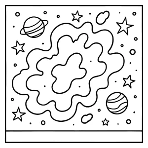Page de coloriage nébuleuse à imprimer gratuitement pour enfants