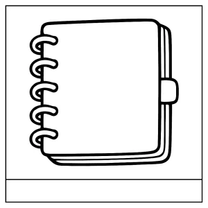 Cuaderno página para colorear para niños para imprimir gratis