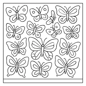 13 Schmetterlinge Malvorlage – kostenlose coloring page zum Ausmalen
