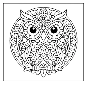 Sova mandala coloring page – omalovánka zdarma na vytlačenie pre deti aj dospelých