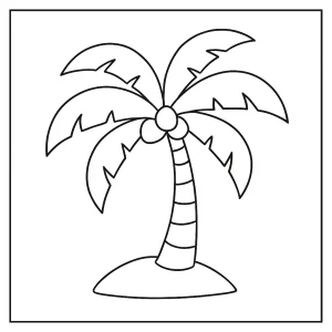 Omalovánka palmy – coloring page tropického stromu na vyfarbenie zadarmo