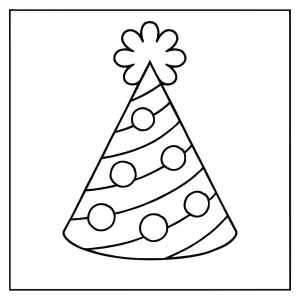 Chapeau de fête page de coloriage à imprimer pour enfants