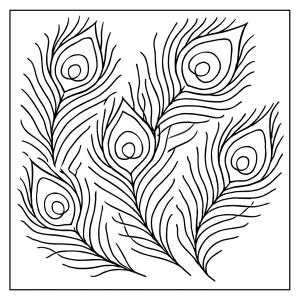 Page de coloriage plumes de paon à imprimer gratuitement pour enfants
