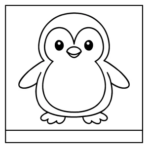 Página para colorear de pingüino para imprimir y pintar gratis
