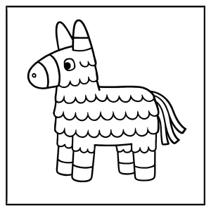Página para colorear de una piñata para imprimir y pintar
