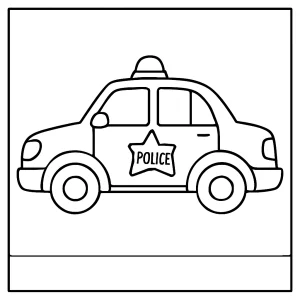 Policajné auto coloring page – detská omalovánka na vytlačenie zdarma