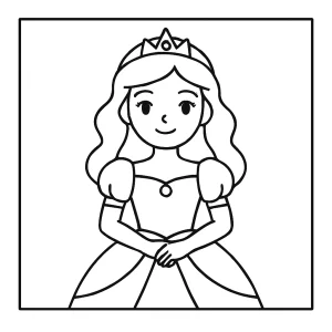 Prinzessin Malvorlage – kostenlose coloring page zum Ausdrucken für Kinder