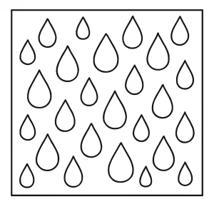 Regen Tropfen Malvorlage – coloring page mit verschiedenen Regentropfen zum Ausmalen für Kinder