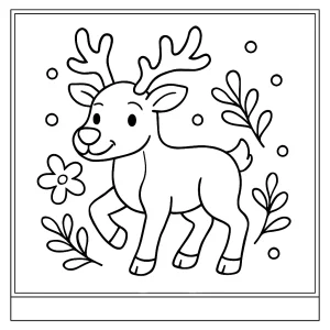 Page de coloriage de renne à imprimer gratuitement pour enfants
