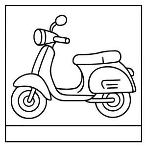Página para colorear de scooter imprimible y gratis para niños