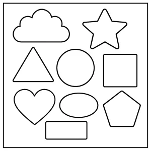 Page de coloriage de formes géométriques gratuite à imprimer pour enfants
