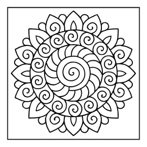 page de coloriage mandala spirale à imprimer gratuitement pour enfants et adultes