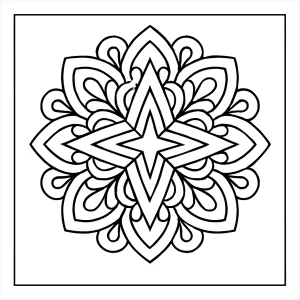 Mandala de estrella página para colorear gratis, ilustración imprimible para niños y adultos